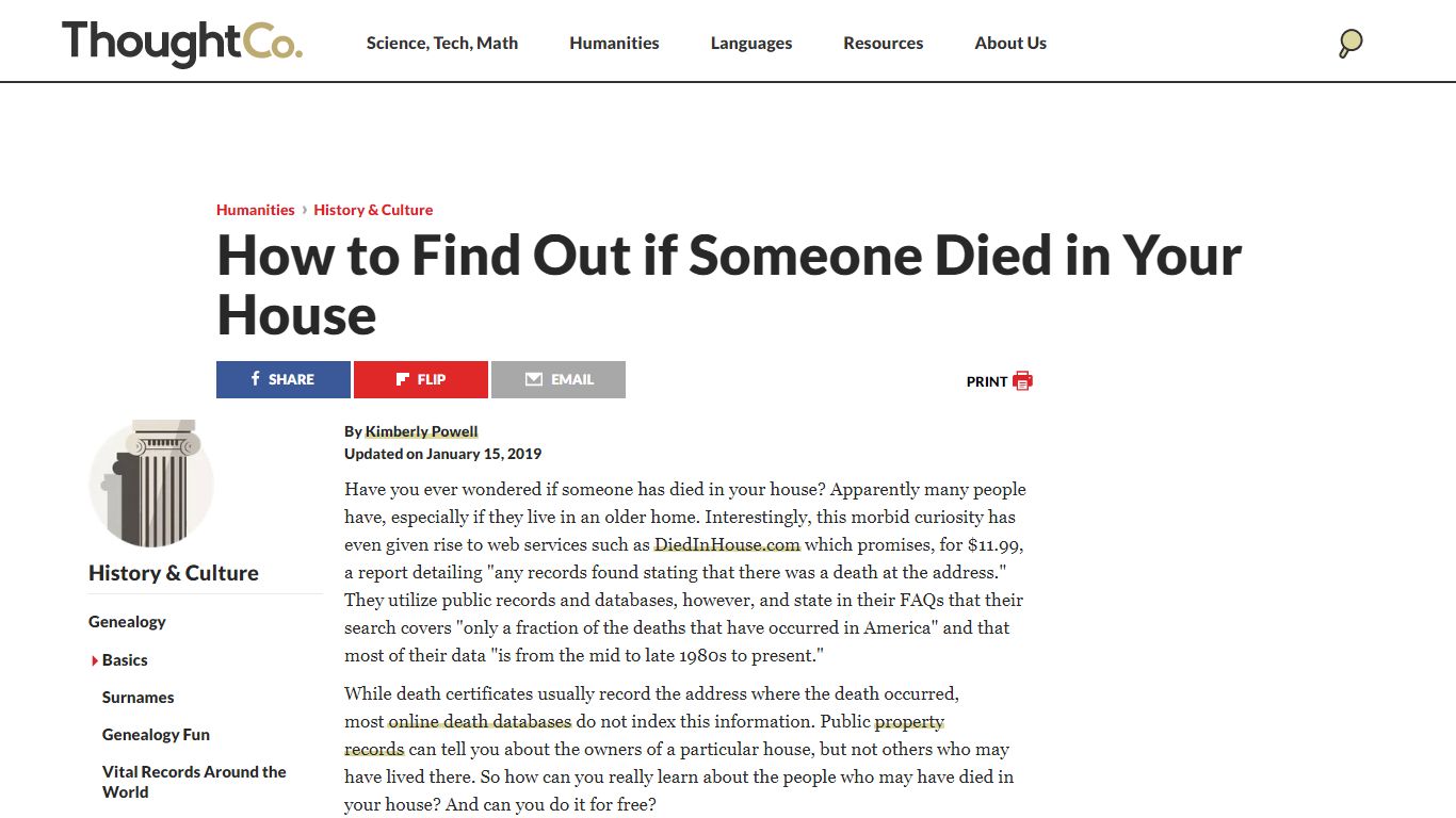 How to Find Out if Someone Died in Your House - ThoughtCo